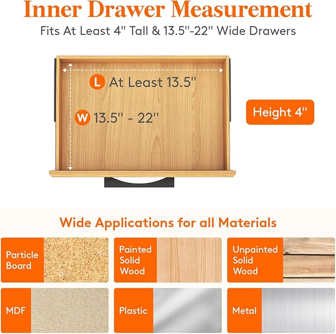 Lifewit 12 Pack Drawer Dividers Plastic 4" High, 13.5-22" Adjustable Drawer - Image 2
