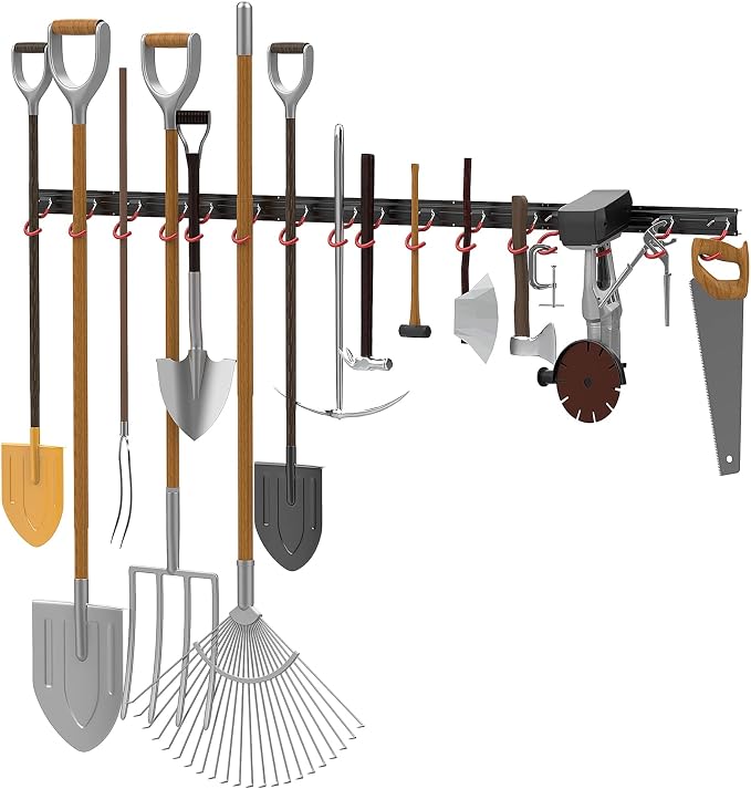 WALMANN All Metal 64 Inch Wall Mount Garden Tool Organizer - Image 2