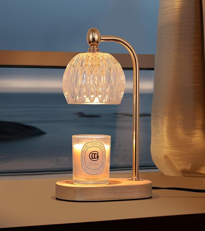Candle Warmer Lamp with Timer and Dimmer, Flameless Electric Wax Melt Warmer by MEIXISUE