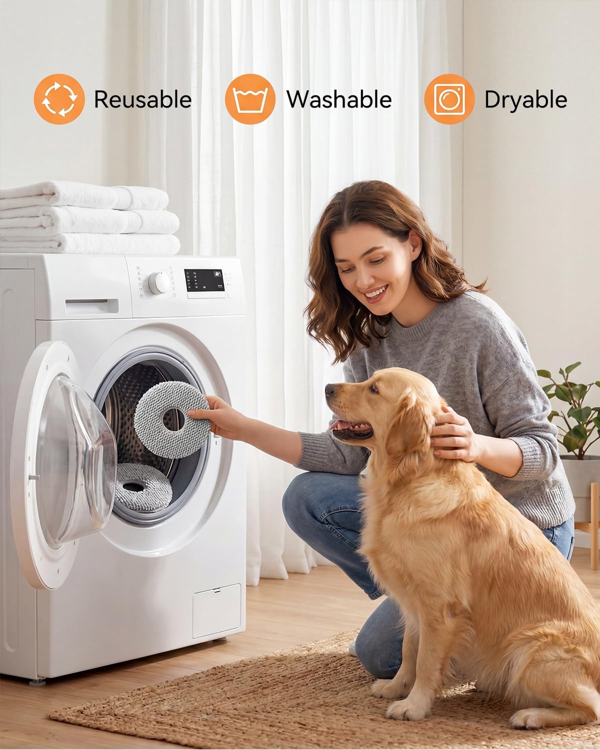 6 Pack Mop Pads for Roborock Q Revo/Qrevo MaxV/Qrevo S/Qrevo PRO/Qrevo PLUS/Qrevo Master/QV 35A/QV 35S/Qrevo slim/Qrevo Curv/Qrevo Edge/Qrevo C Robot Vacuum Cleaner Mop Replacement Pad Accessories