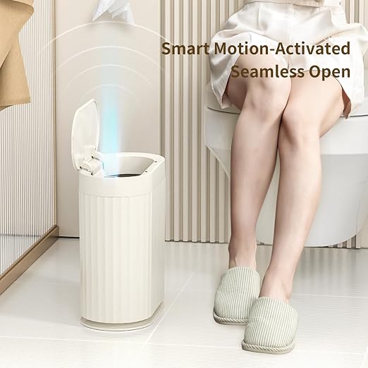 MRBIN Small Trash Can for Bathroom, Automatic Touch Less Garbage Bin - Image 2