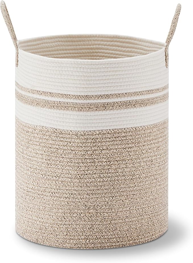 VIPOSCO Large Laundry Hamper, Tall Woven Rope Storage Basket - Image 8
