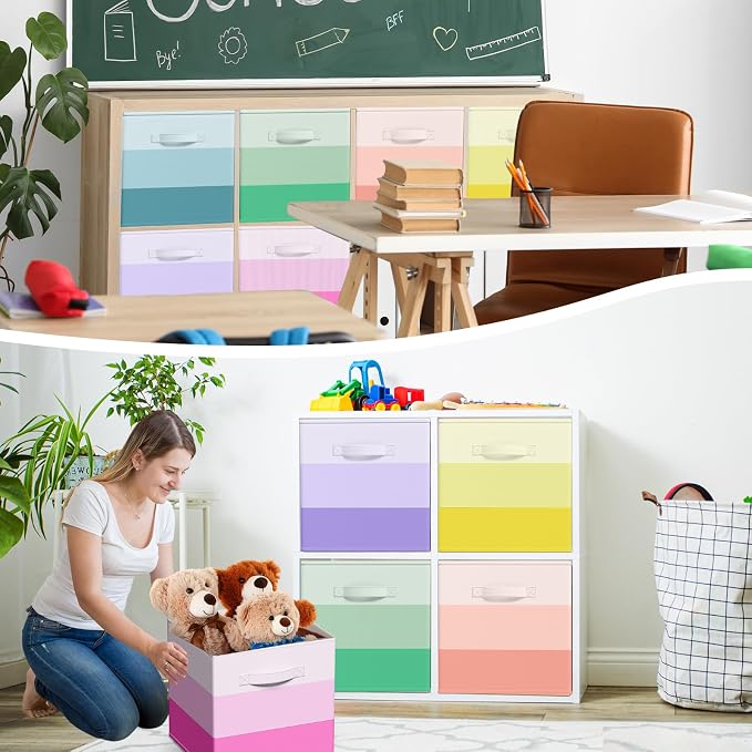 6 Pcs Fabric Storage Cubes Bins - Image 6