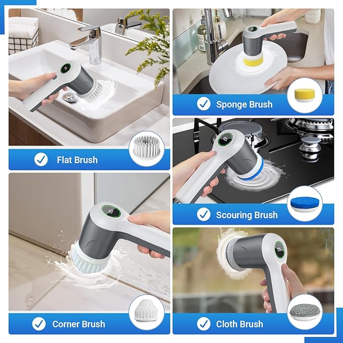 Electric Spin Scrubber, Cordless Shower Scrubber - Image 3