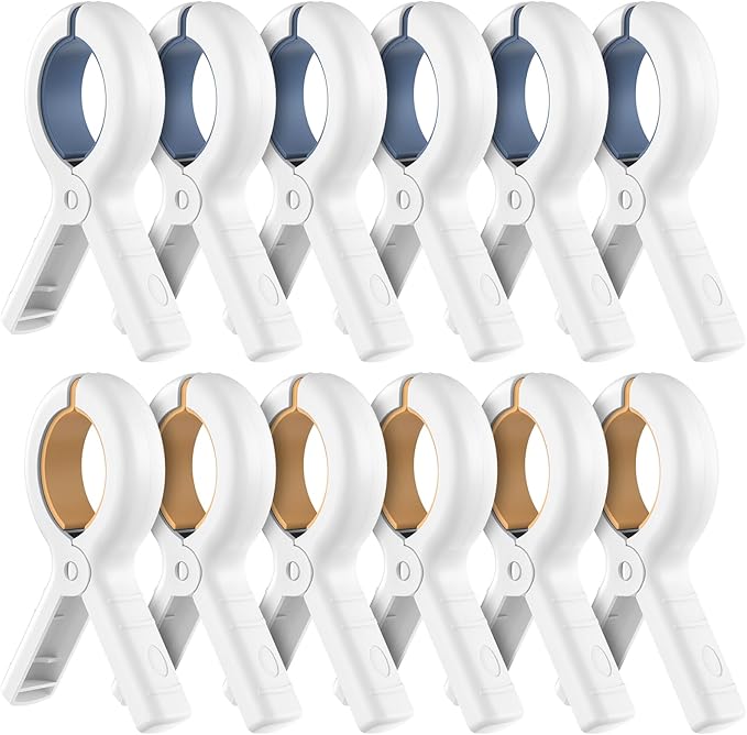 Senbowe 12 Pack Beach Towel Clips, Heavy Duty Plastic Clothes Pins, Windproof by Senbowe
