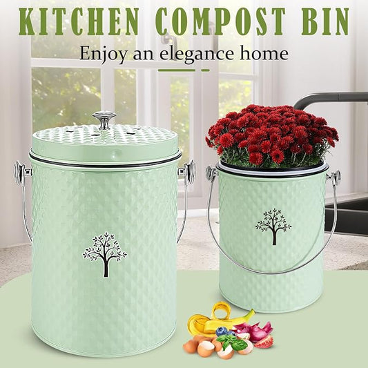 AOSION Countertop Compost Bin Kitchen，Odorless Indoor Compost Bin - Image 2