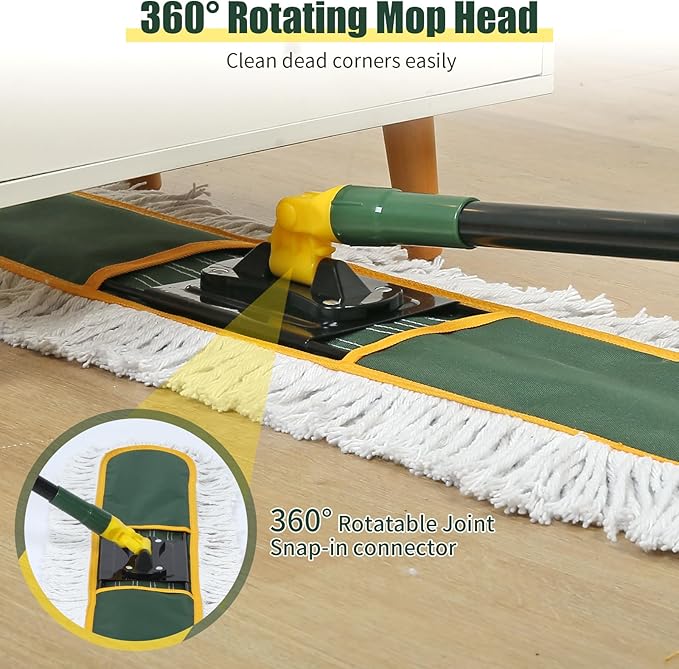 24" Commercial Dust Mop for Floor Cleaning, Heavy Duty Large Mop - Image 4