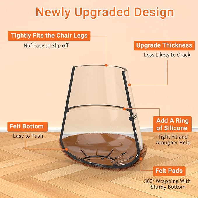 Chair Leg Floor Protectors Extra Small 24Pcs, Silicone Chair Leg Protectors - Image 6