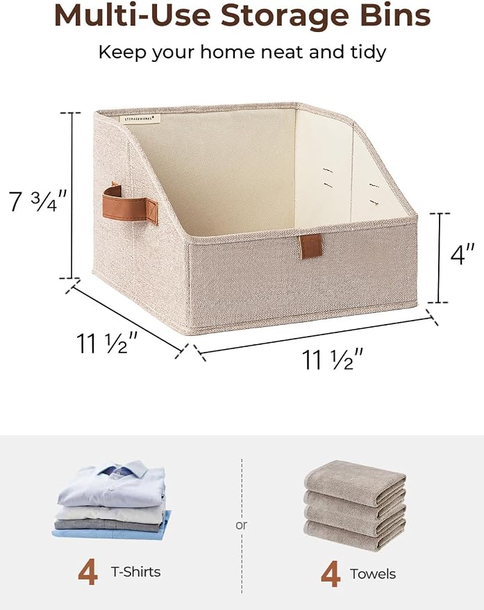 StorageWorks Closet Storage Bins, Trapezoid Organizer Box - Image 2