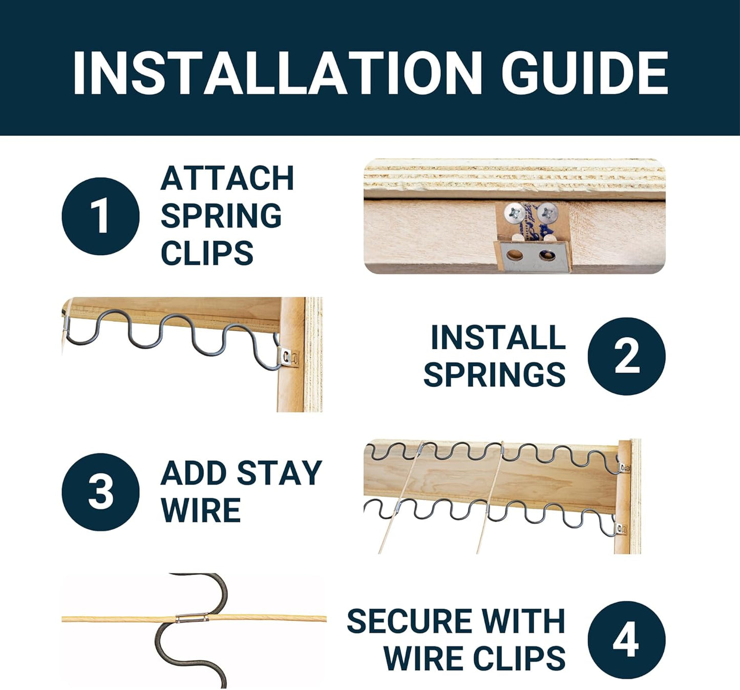 House2Home 25" 4 Pack Couch Spring Repair Kit – Recliner Chair & Couch Cushion Support – Sofa Support for Sagging Cushions, Sagging Couch Support – Recliner Springs Replacement