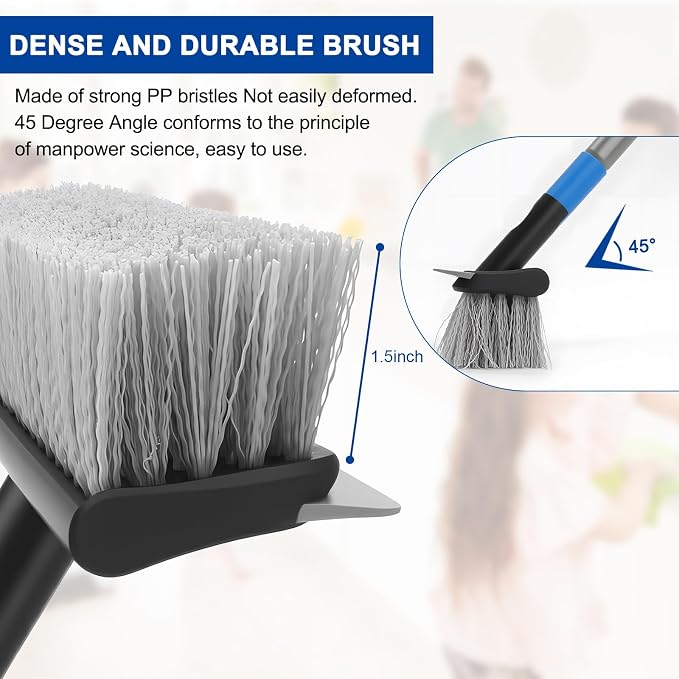 KeFanta Deck Brush with Long Handle, 2 in 1 Floor Scrub Brush - Image 2