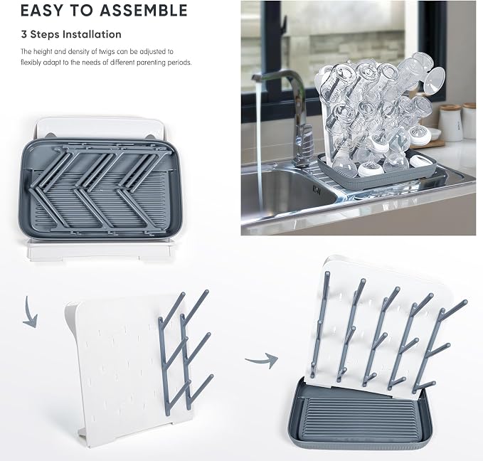 Termichy Baby Bottle Drying Rack: Vertical Bottle Dryer Rack Holder - Image 6