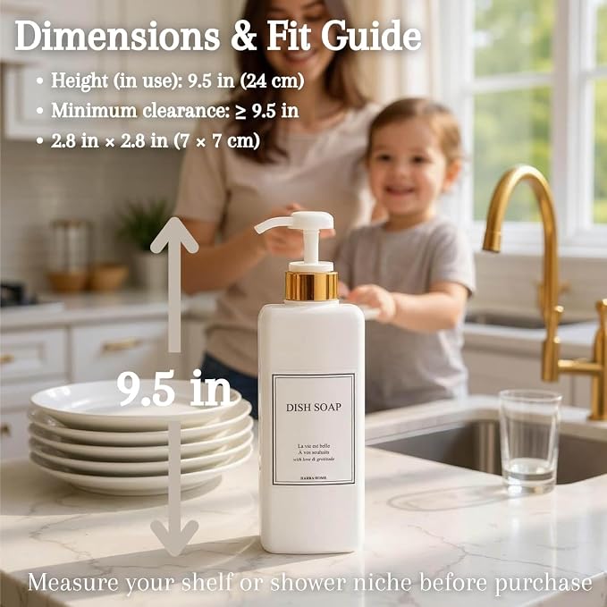 Modern Gold Design Large 27 oz Shampoo and Conditioner Dispensers - Image 2