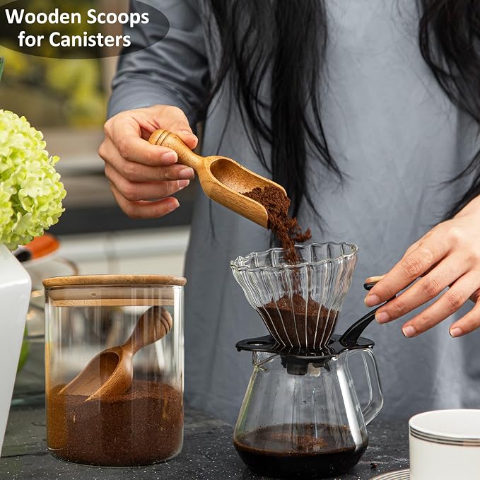 Wooden Scoops for Canisters 4PCS Acacia Wooden Scoop for Jars Small Wood Scoops - Image 7