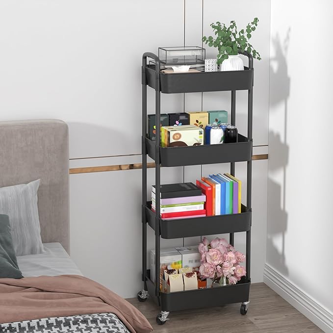 Sywhitta 4-Tier Plastic Rolling Utility Cart - Image 6