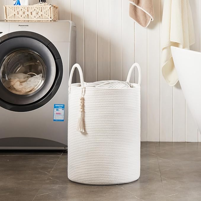 Fiona's magic Woven Rope Laundry Hamper, Tall Laundry Basket - Image 8