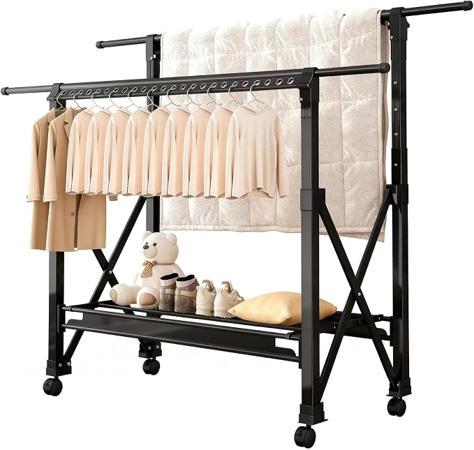 Heavy Duty Rolling Clothing Rack by Unknown