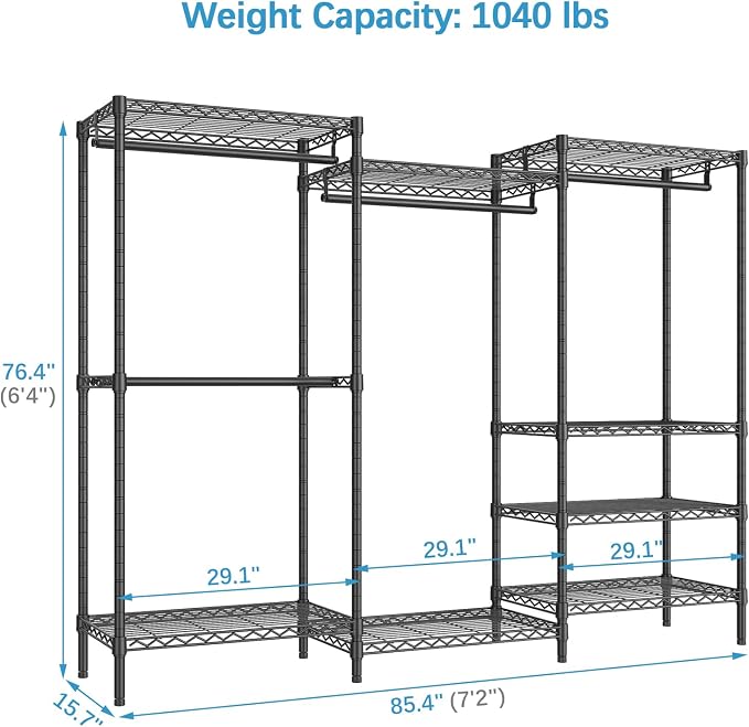 VIPEK V5 Plus Large Portable Closet Rack Freestanding Wardrobe Closet, 85.4" L - Image 5