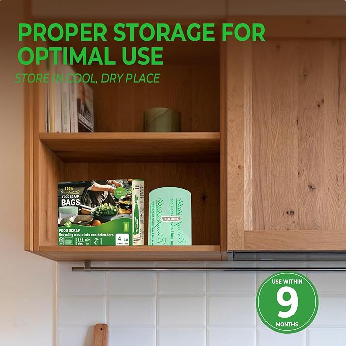 Compostable Trash Bags, 3-4 Gallon, 15 L, Extra Thick 0.8 Mil, Small Kitchen - Image 6