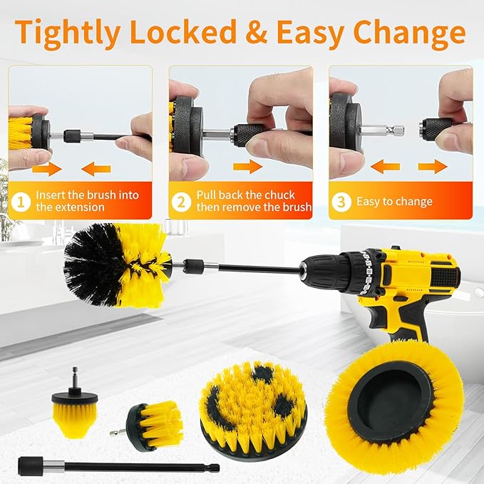 10 Pack Drill Brush Attachment Set, Drill Scrubber Brush Kit, Drill Cleaning - Image 4