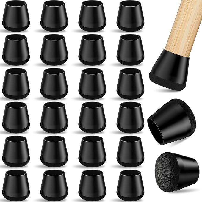 24 PCS Silicone & Felt Chair Leg Floor Protectors by Yomanta