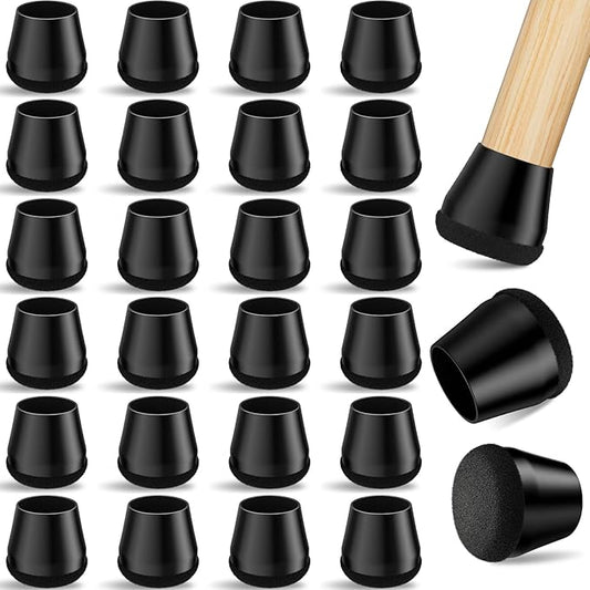24 PCS Silicone & Felt Chair Leg Floor Protectors by Yomanta