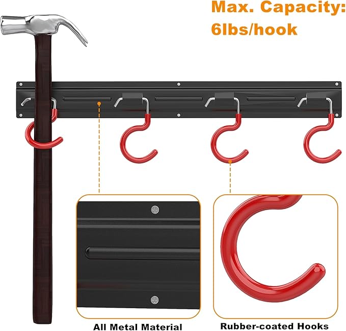 WALMANN All Metal 64 Inch Wall Mount Garden Tool Organizer - Image 4