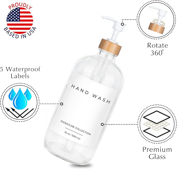 Emerson Glass Soap Dispenser Set - 16 Oz - Image 3