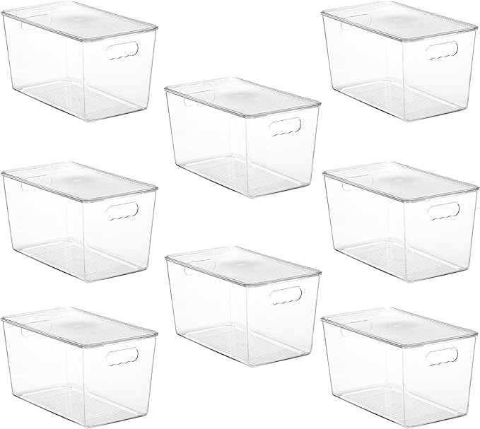 Vtopmart 8 Pack Clear Stackable Storage Bins by Vtopmart