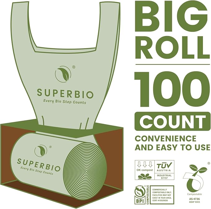 SUPERBIO 2.6 Gallon Compostable Bags - Image 2