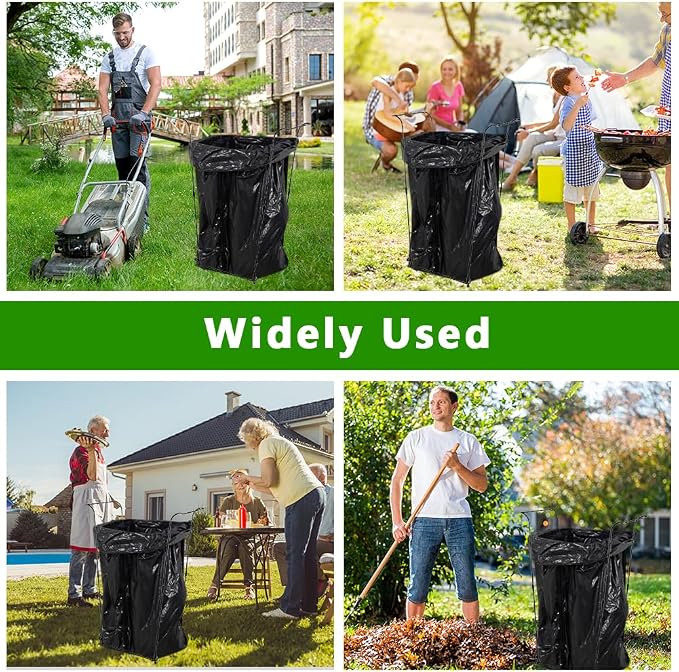2 Pack Trash Bag Holder, 30-45 Gallon Garbage Bag Holder, Metal Portable Leaf - Image 5