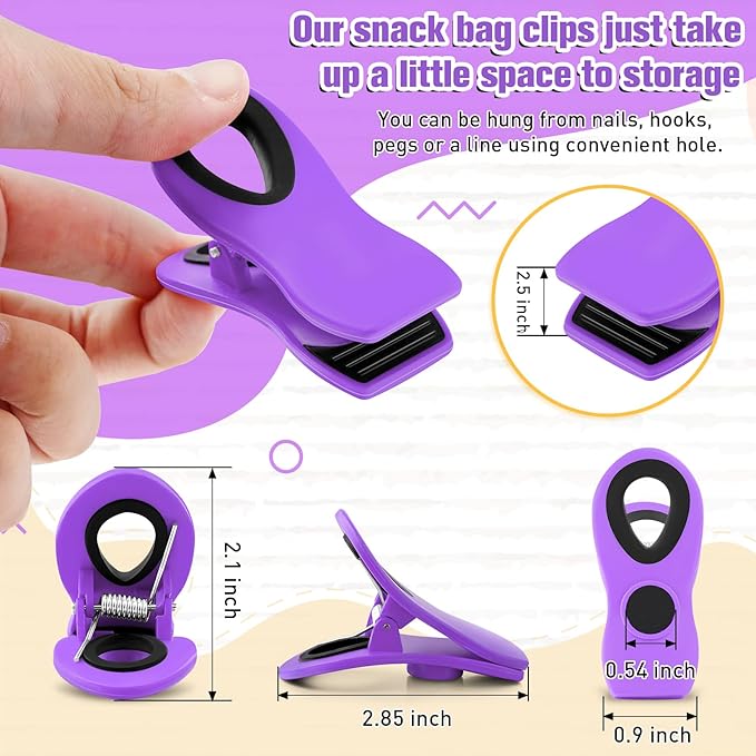 12 Pack Magnetic Chip Clips, Bread Clips Food Bag Clips - Image 3