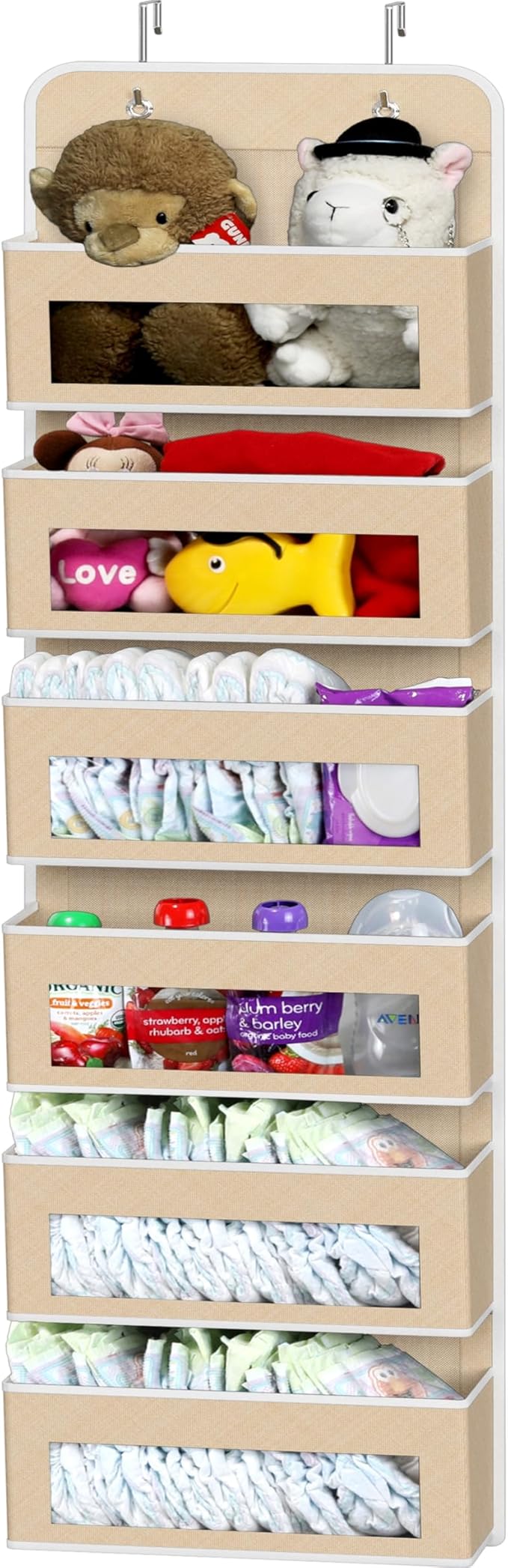 SIMPLE HOUSEWARE 6 Clear Window Pocket Over Closet Door Storage Hanging by SimpleHouseware