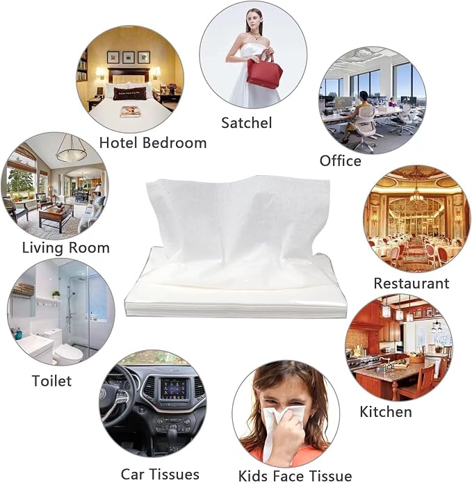 12 Bags Car Tissue Refills, 360 Sheets Car Travel Napkins, Disposable White - Image 2