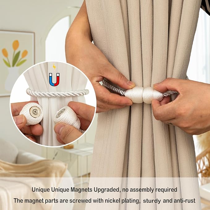 Magnetic Curtain Tiebacks Rope Curtain Tie Backs - Image 3