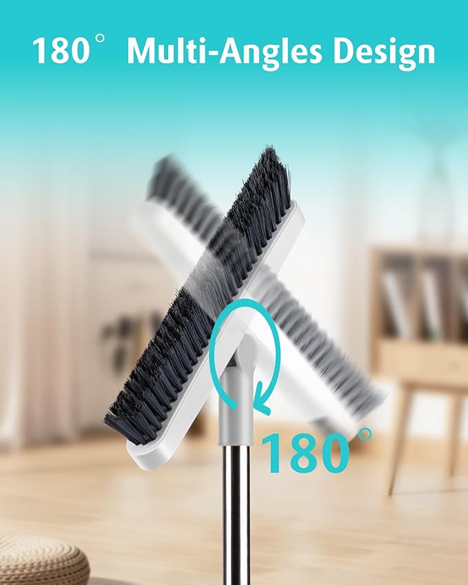 AIR U+ Grout Brush with Long Handle 180° Swivel Scrub Brush with Tweezers to - Image 4