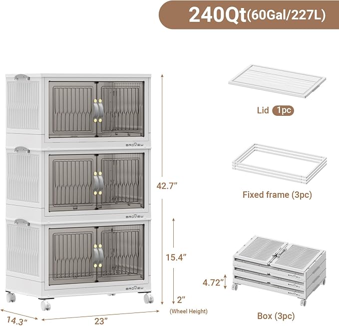 BROVIEW 240Qt Stackable Storage Bins - Image 2