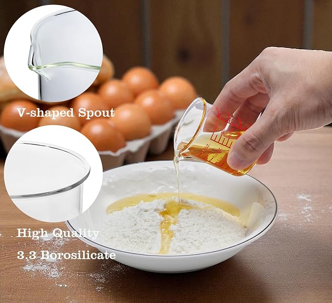 High Borosilicate Glass Measuring Cup-V-Shaped Spout，Glass Measuring Beaker - Image 3