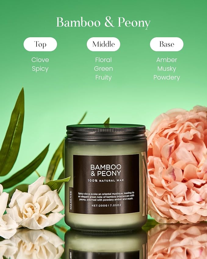M&SENSE Bamboo Peony Spring Jar Candles - Image 2