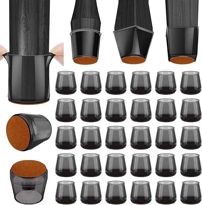 BALEINE 32 Pack Silicone Chair Leg Floor Protectors, Stool Leg Protectors Cap by BALEINE