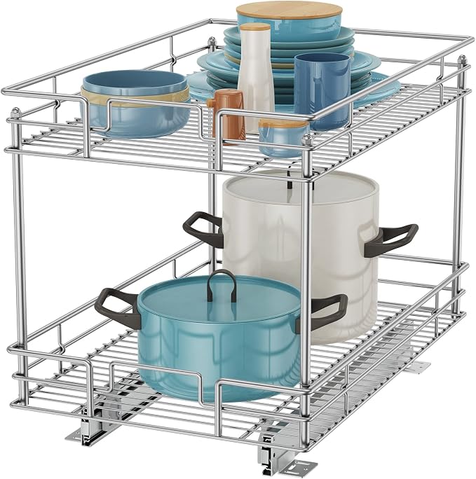 ROOMTEC Pull Out Cabinet Organizer, Kitchen Cabinet Organizer and Storage by ROOMTEC