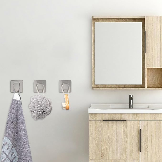 NearMoon Bath Towel Hooks -SUS304 Stainless Steel Square Clothes Robe Hooks - Image 7