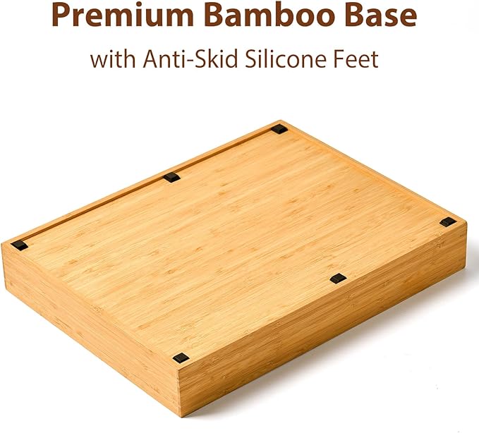 Umilife Bamboo Kitchen Utensils Organizer, 13 Inch Drawer Dividers - Image 3
