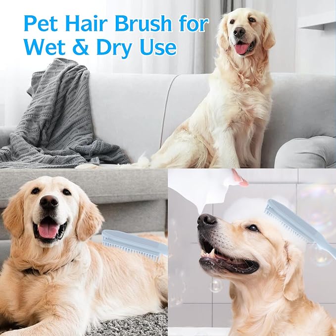 Rubber Broom Carpet Rake for Pet Hair Removal, Fur Remover Broom - Image 4