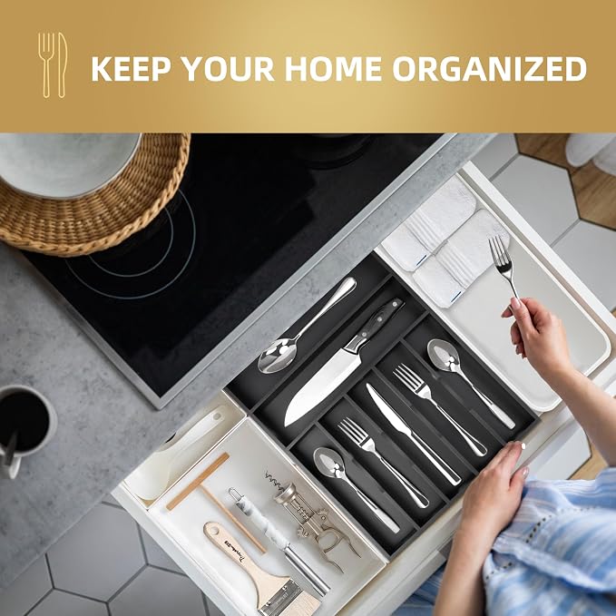 Silverware Organizer Kitchen Drawer Organizer Utensil Organizer Bamboo - Image 5