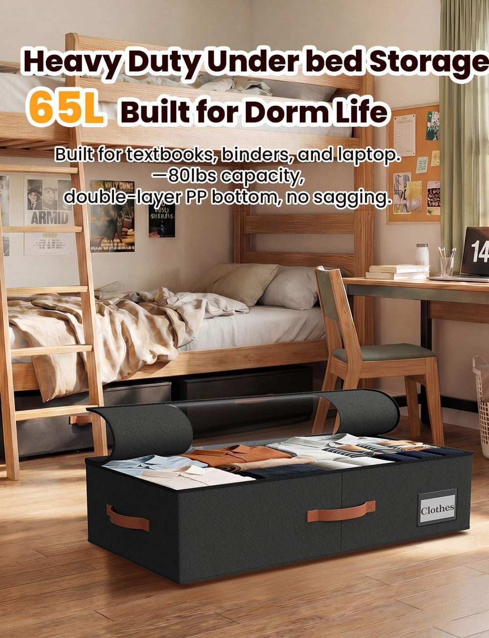TOSKING 2-Pack Under Bed Storage Drawers with Wheels, 6 Vacuum Bags, 7.9&quot...