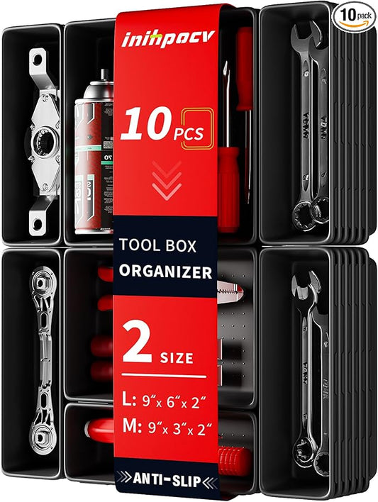 10 PCS Tool Box Drawer Organizers, Large & Medium Tool Trays by Unknown