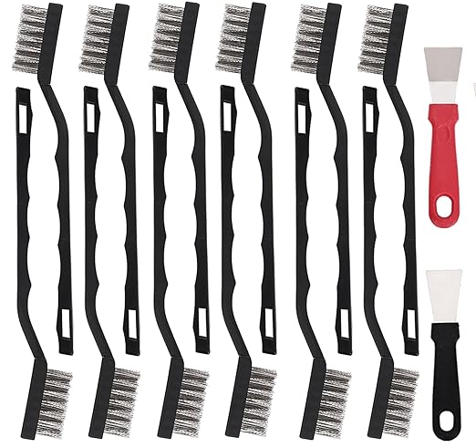 12 Pcs Mini Stainless Steel Wire Brush Set, Wire Scratch Brush by Unknown