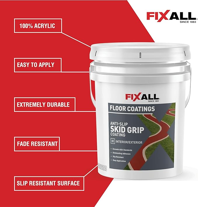 FIXALL Skid Grip Anti-Slip Coating, 5 Gallons, Exceeds ADA Standards, - Image 2