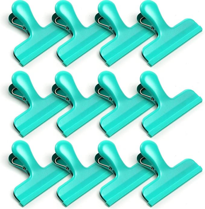 HOUSE AGAIN Chip Clips, 12 Pack Stainless Steel Chip Bag Clips Covered by HOUSEAGAIN